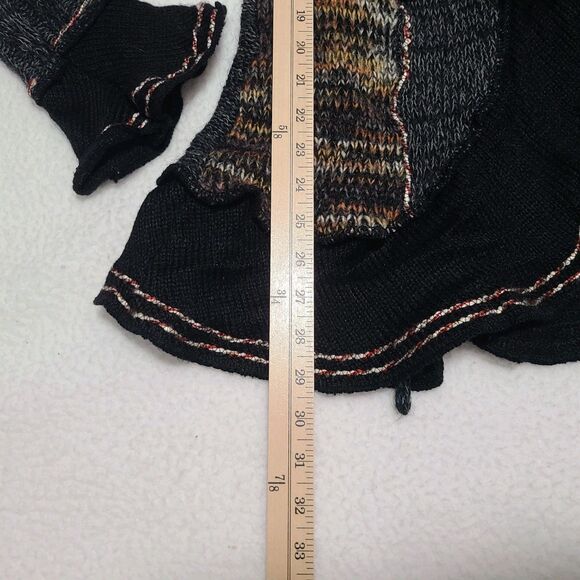 Forla Paris Cardigan Sweater Women's S Gray Mohair Wool Ruffle Bohemian Artsy - Picture 9 of 16